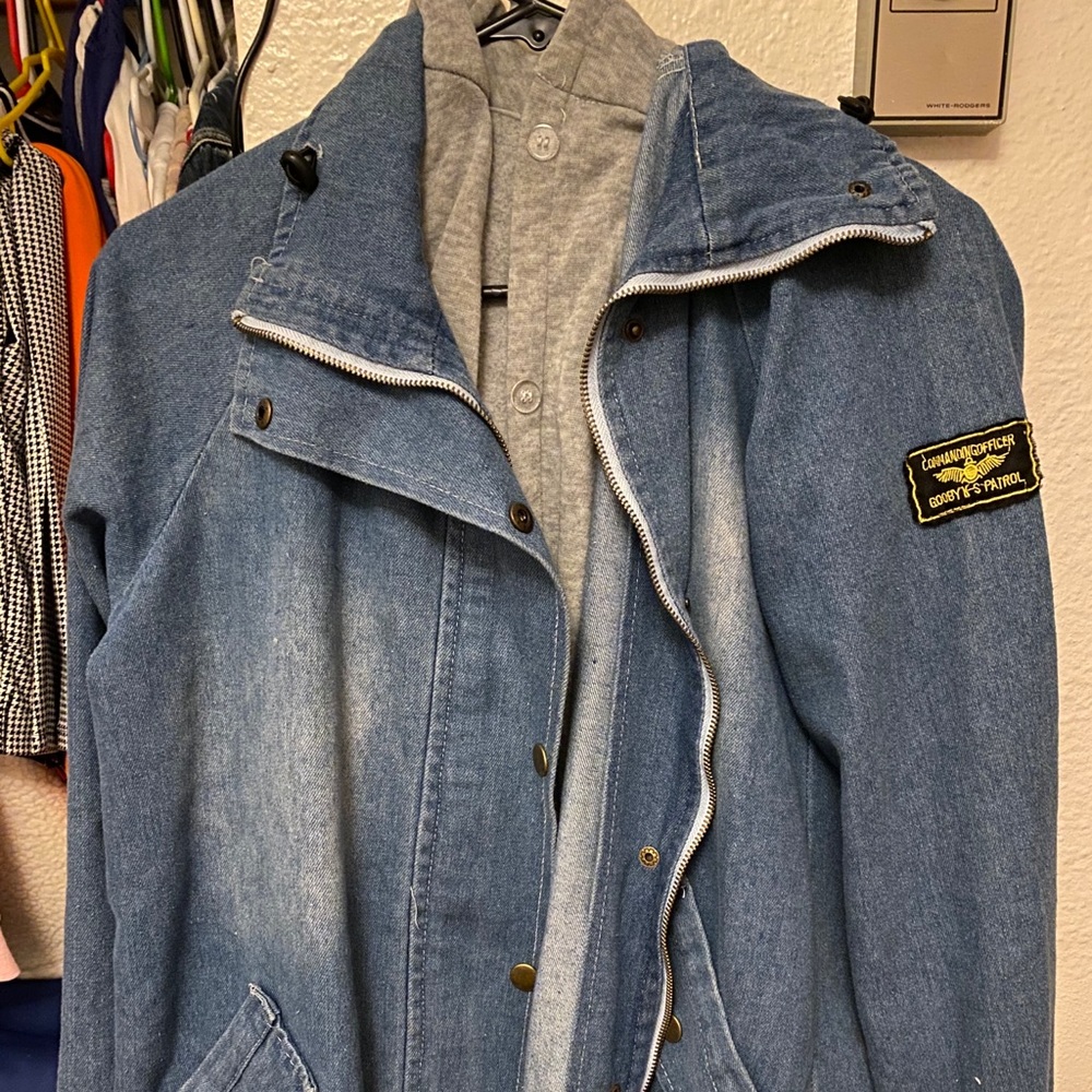 Grey and denim jacket